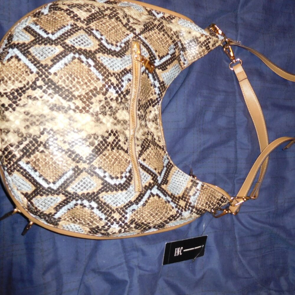 NWT Kolleene Hobo I.N.C. International Concepts blue reptile print convertible x